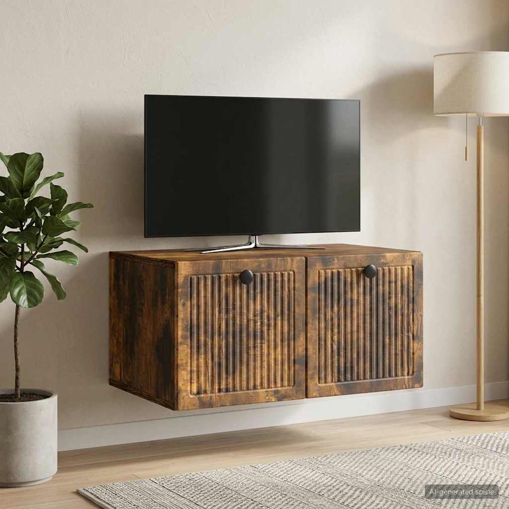 Væghængt TV-skab Røget eg 59,5 x 41 x 30 cm Konstrueret træ