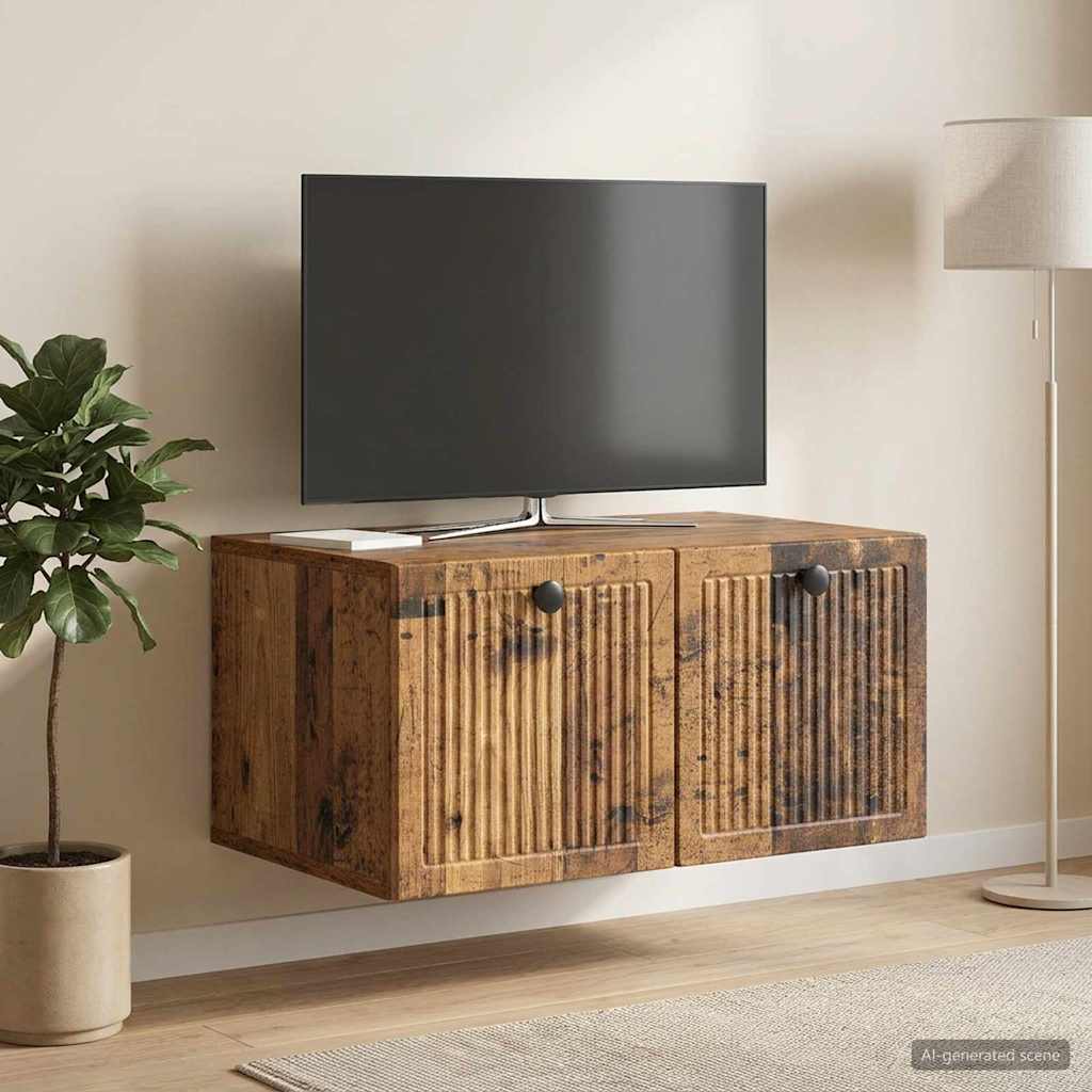 Væghængt TV-skab Gammelt træ 59,5 x 41 x 30 cm Konstrueret træ