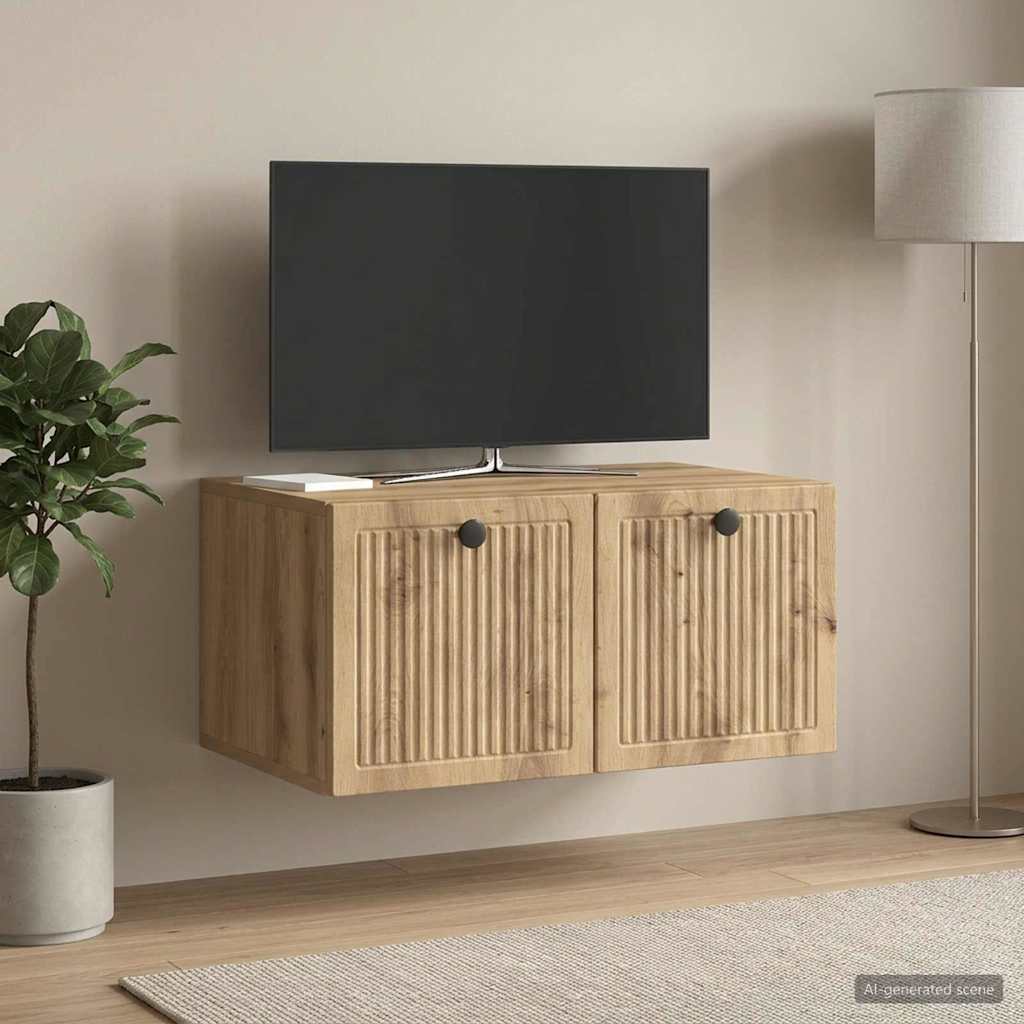 Væghængt TV-skab 59,5 x 41 x 30 cm Artisan-eg Konstrueret træ