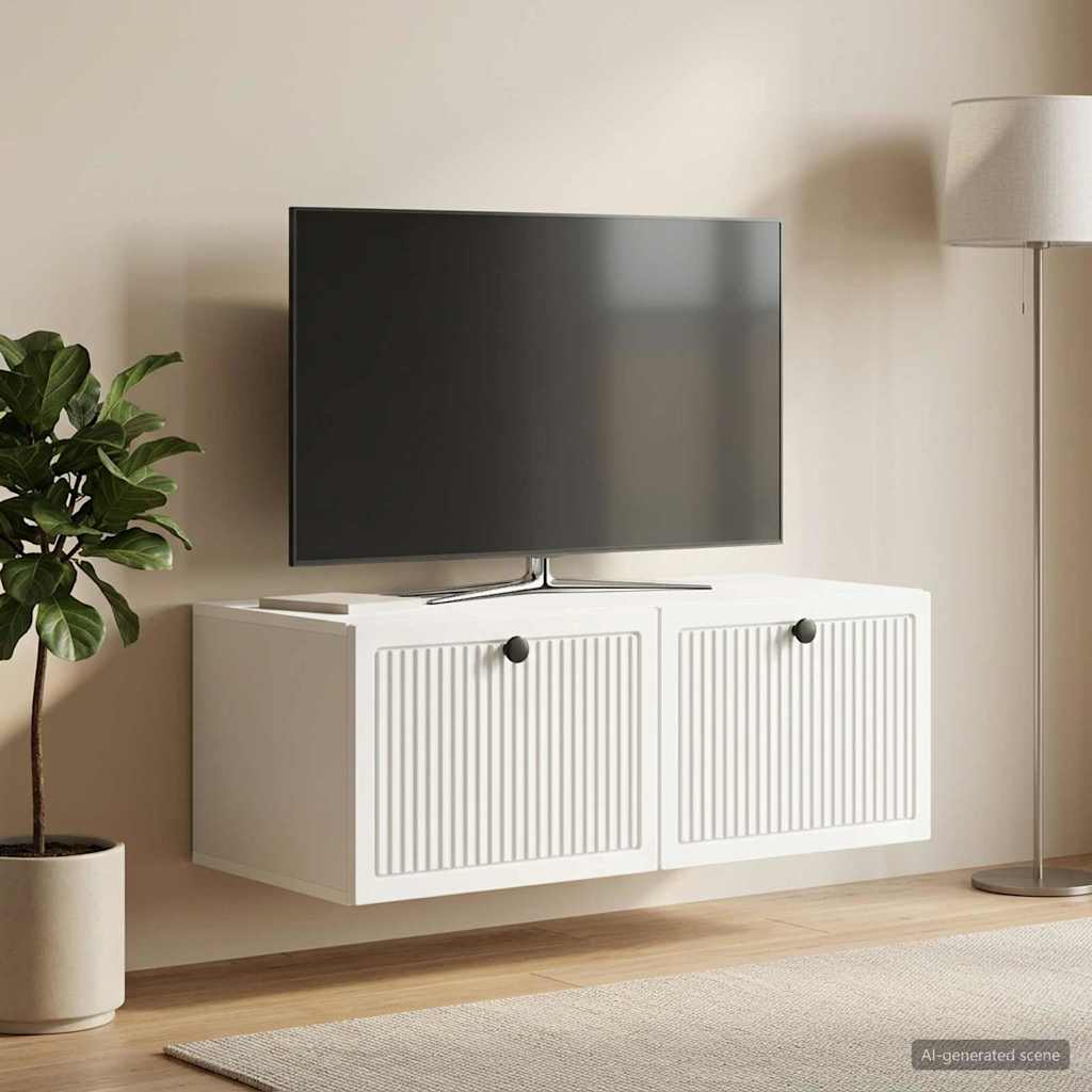 Væghængt TV-skab Hvid 78,5 x 41 x 30 cm Konstrueret træ