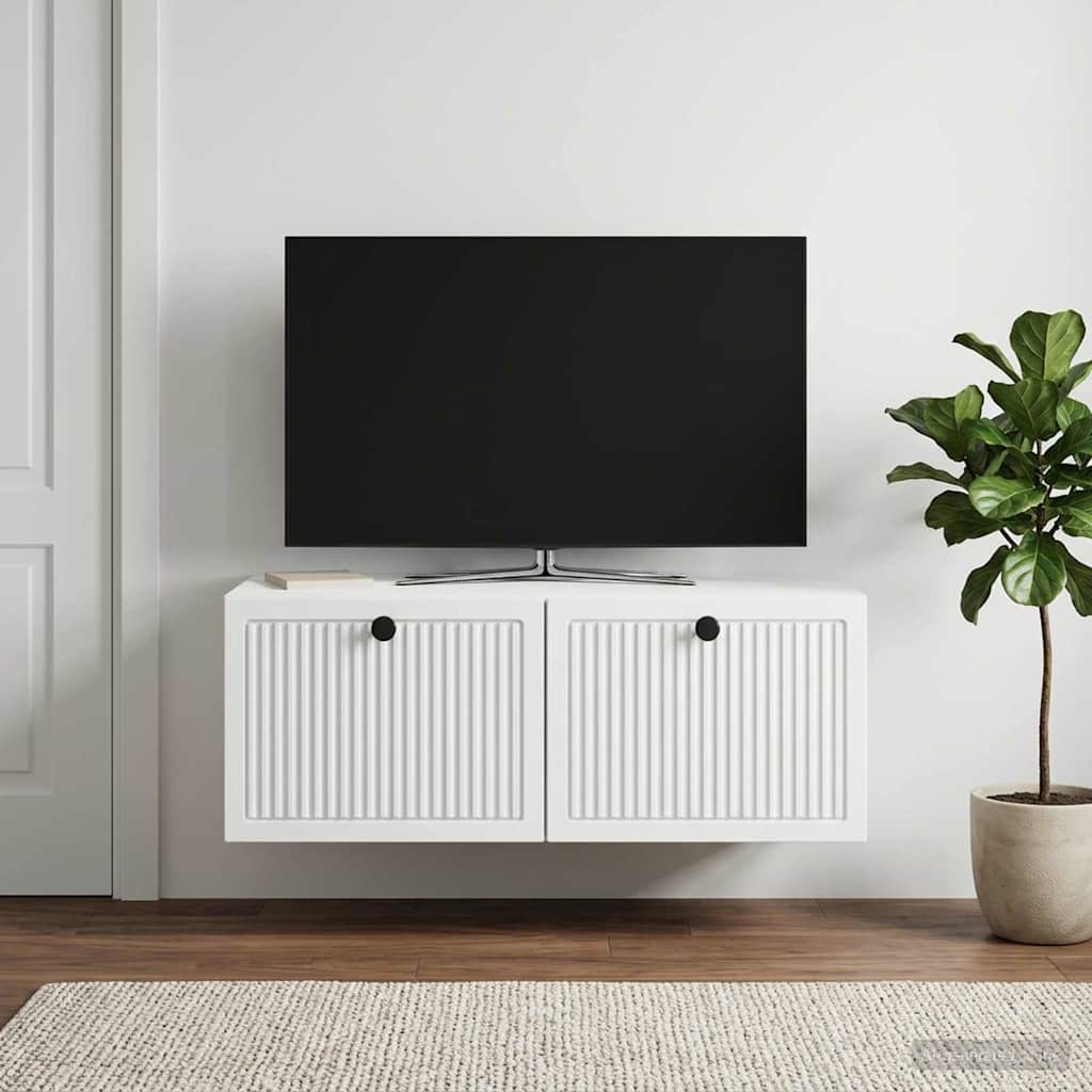 Væghængt TV-skab Hvid 78,5 x 41 x 30 cm Konstrueret træ