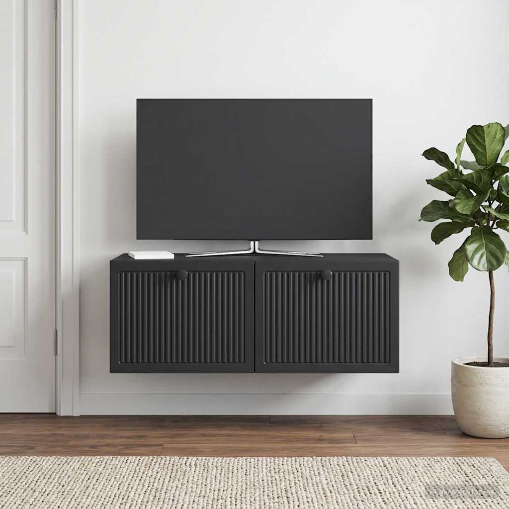 Væghængt TV-skab Sort 78,5 x 41 x 30 cm Konstrueret træ