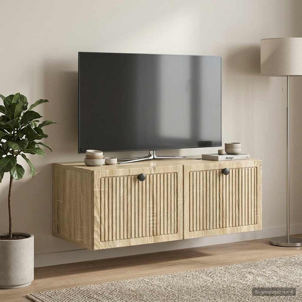 Væghængt TV-skab Sonoma-eg 78,5 x 41 x 30 cm Konstrueret træ