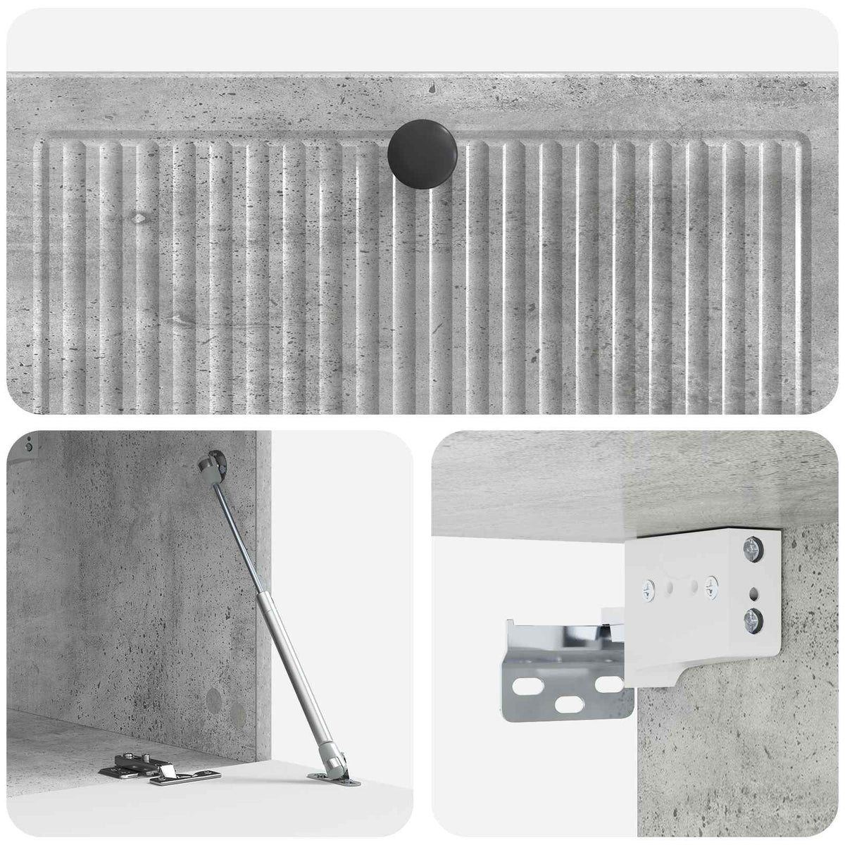 Væghængt TV-skab Betongrå 78,5 x 41 x 30 cm Konstrueret træ