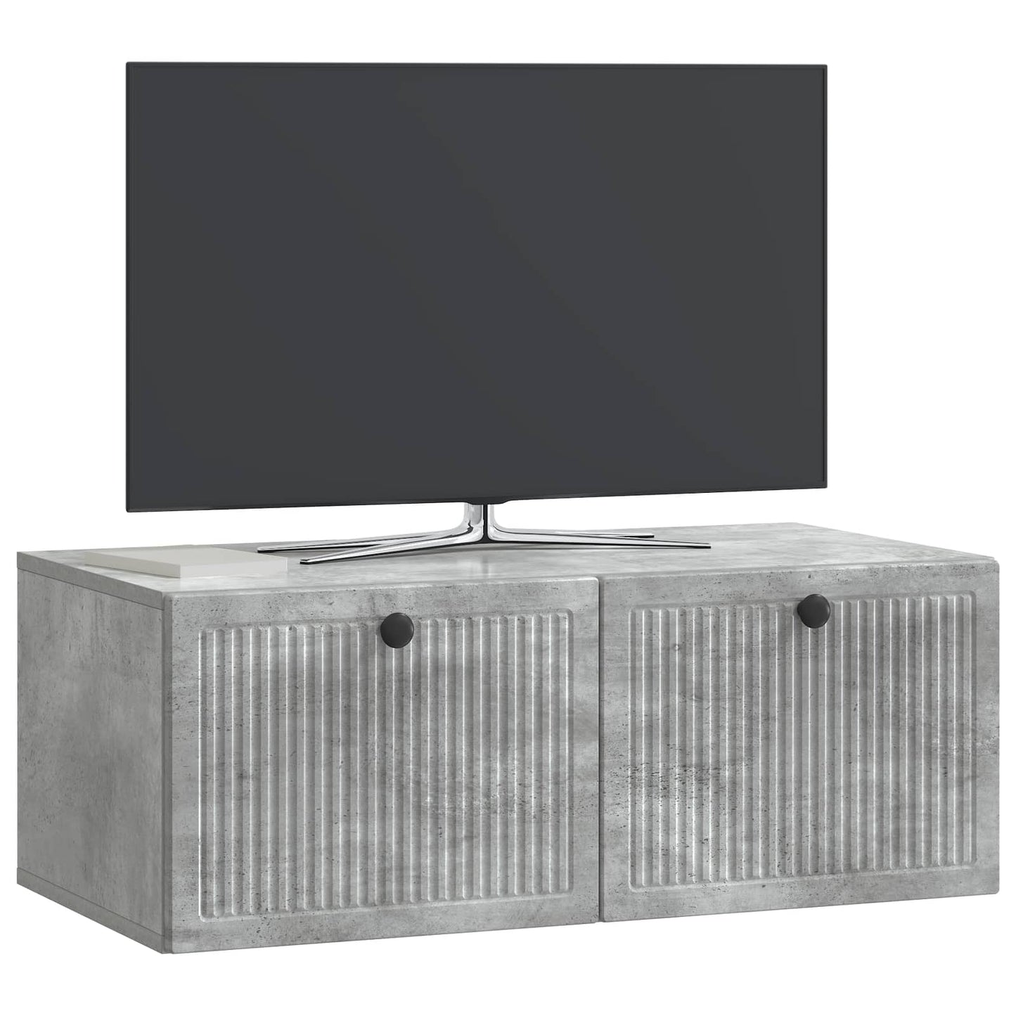 Væghængt TV-skab Betongrå 78,5 x 41 x 30 cm Konstrueret træ