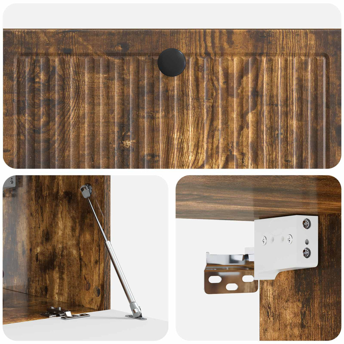 Væghængt TV-skab Røget eg 78,5 x 41 x 30 cm Konstrueret træ