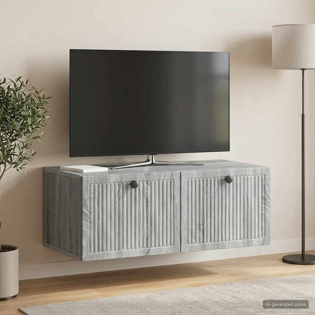 Væghængt TV-skab Vægmonteret Grå sonoma-eg 78,5 x 41 x 30 cm