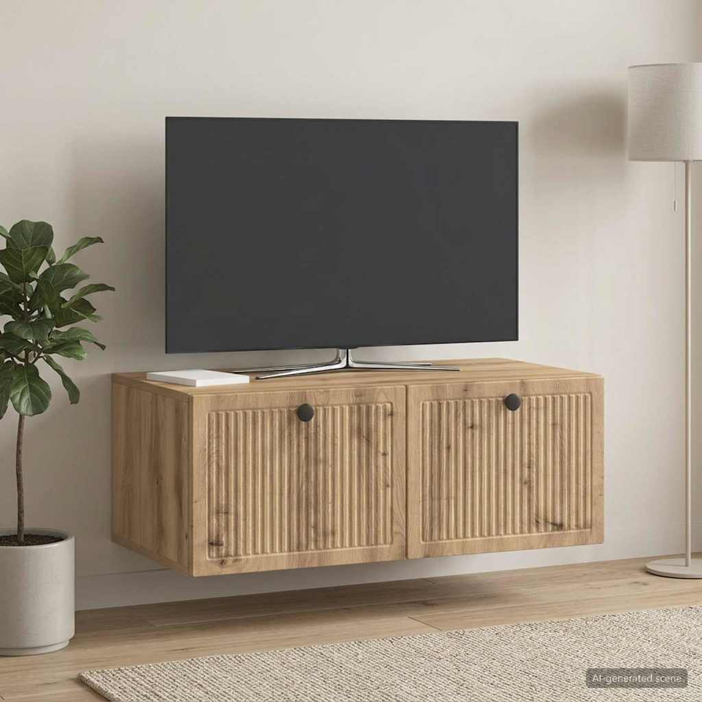Væghængt TV-skab 78,5 x 41 x 30 cm Artisan-eg Konstrueret træ
