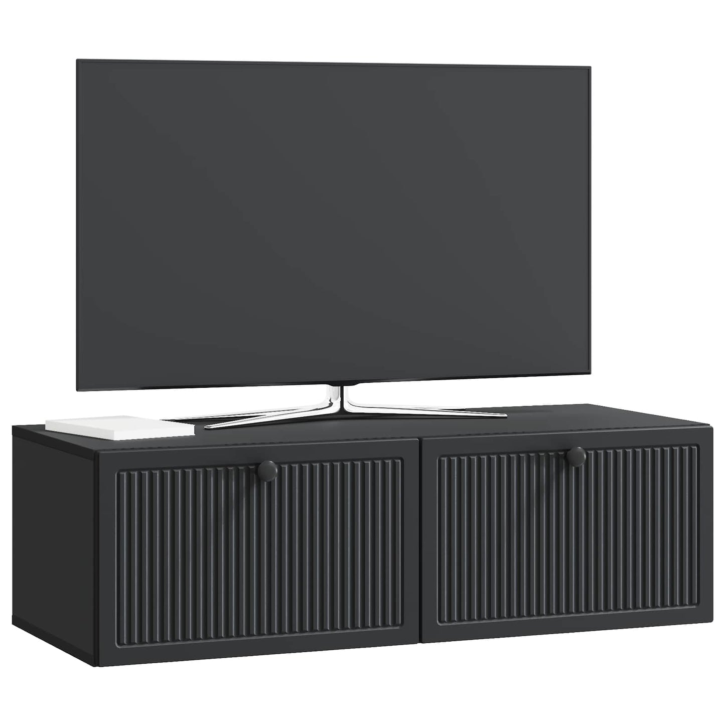 Væghængt TV-skab Sort 98 x 41 x 30 cm Konstrueret træ