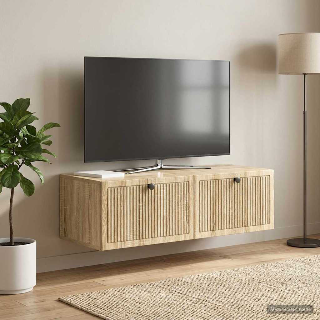 Væghængt TV-skab Sonoma-eg 98 x 41 x 30 cm Konstrueret træ
