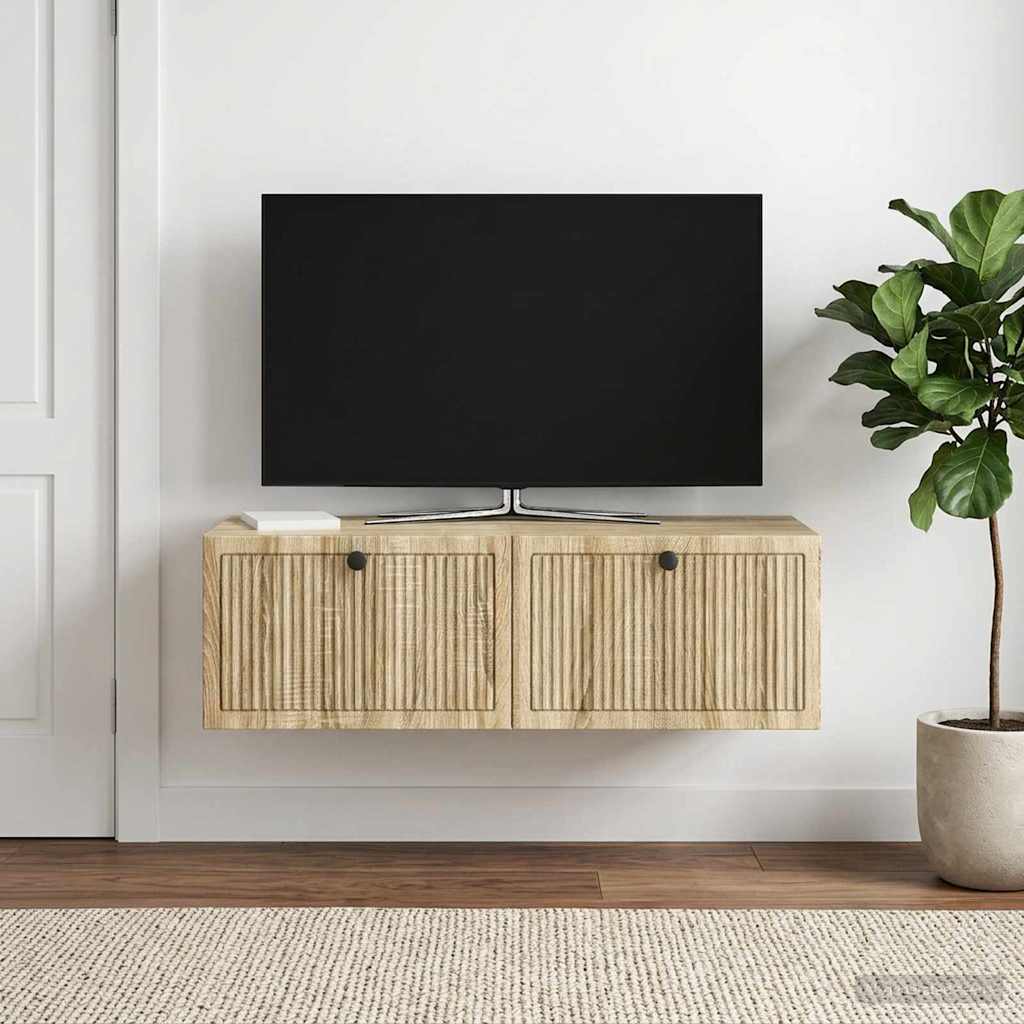 Væghængt TV-skab Sonoma-eg 98 x 41 x 30 cm Konstrueret træ
