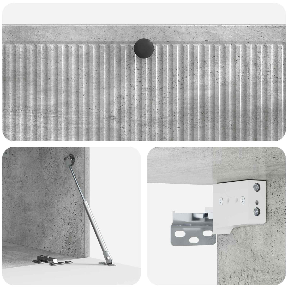 Væghængt TV-skab Betongrå 98 x 41 x 30 cm Konstrueret træ