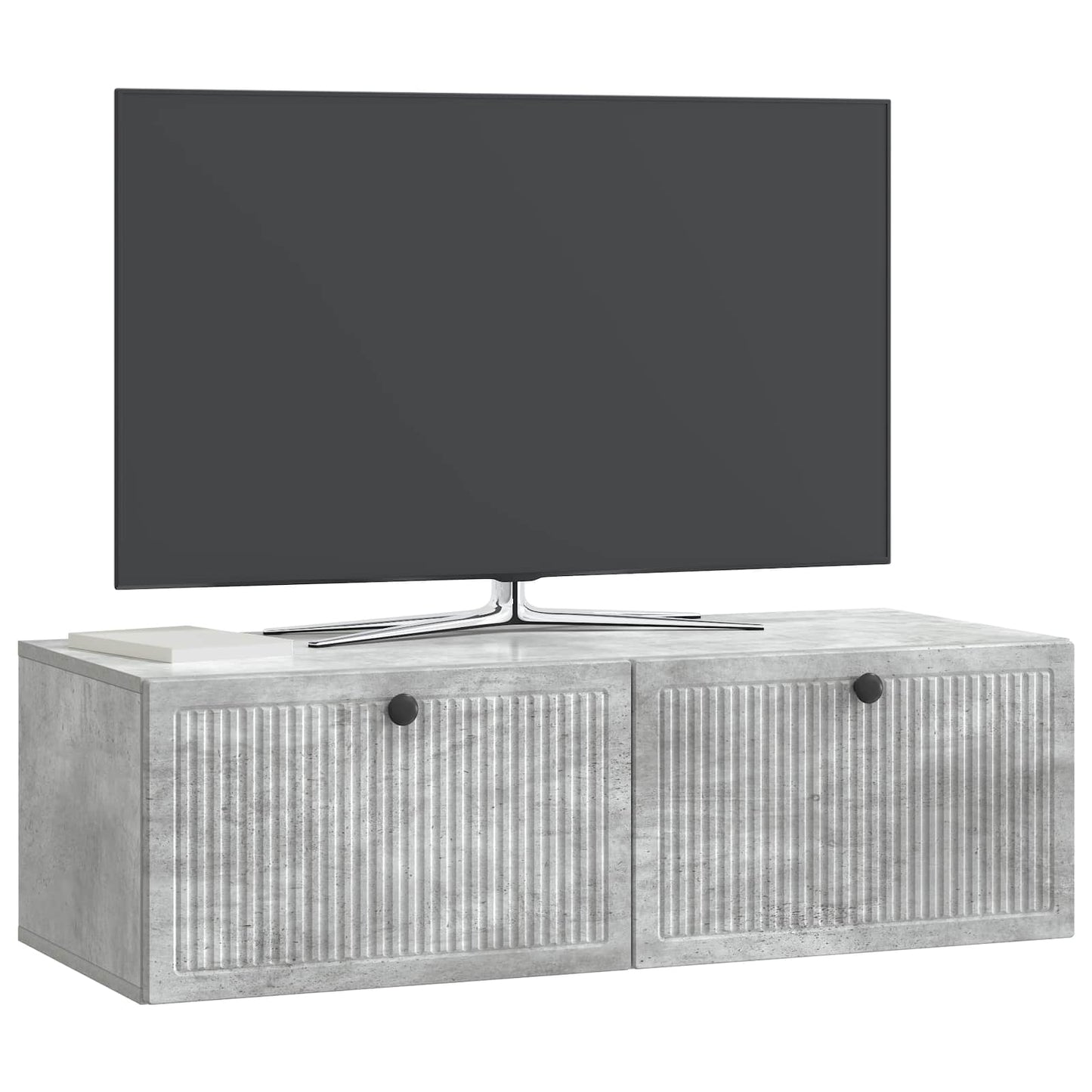 Væghængt TV-skab Betongrå 98 x 41 x 30 cm Konstrueret træ