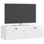 Væghængt TV-skab Hvid højglans 98 x 41 x 30 cm Konstrueret træ