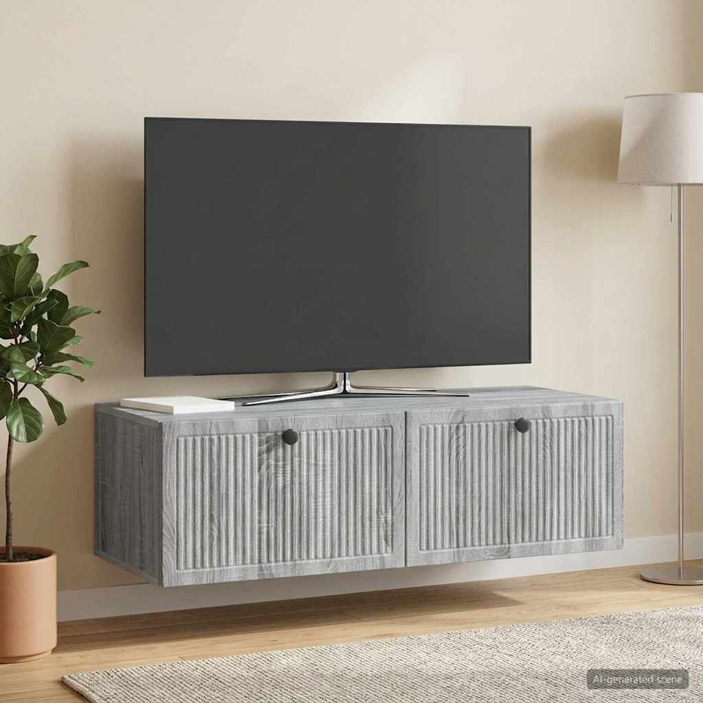 Væghængt TV-skab Grå sonoma-eg 98 x 41 x 30 cm Konstrueret træ
