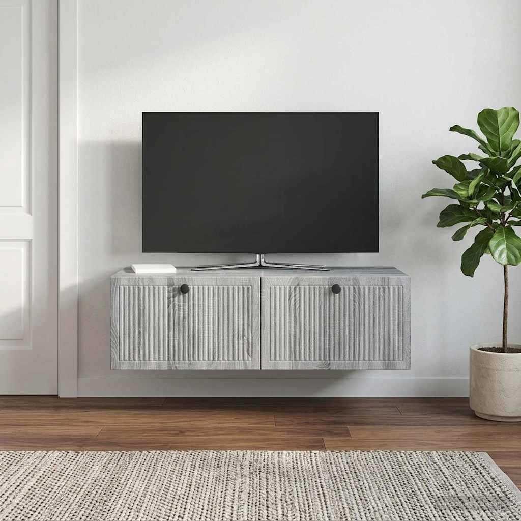 Væghængt TV-skab Grå sonoma-eg 98 x 41 x 30 cm Konstrueret træ