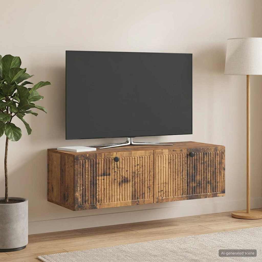 Væghængt TV-skab Gammelt træ 98 x 41 x 30 cm Konstrueret træ