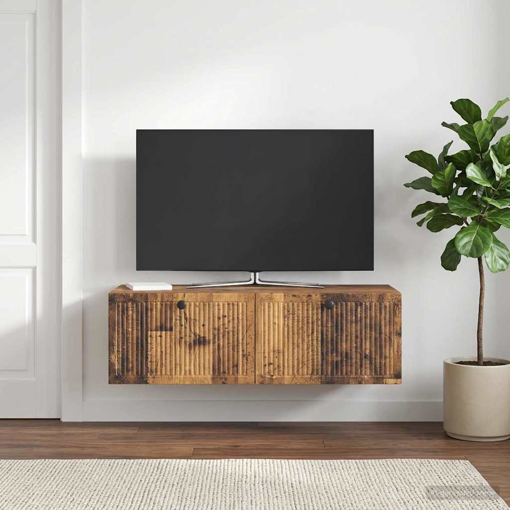Væghængt TV-skab Gammelt træ 98 x 41 x 30 cm Konstrueret træ