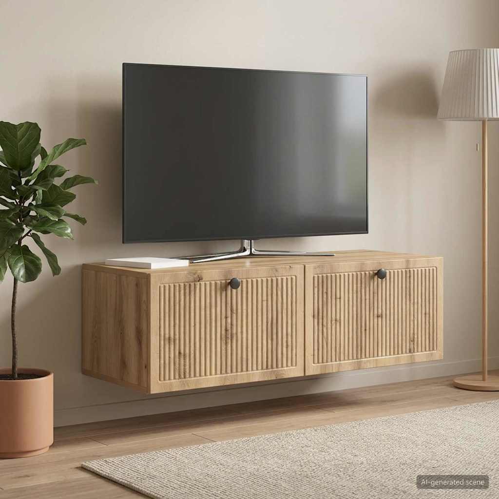 Væghængt TV-skab 98 x 41 x 30 cm Artisan-eg Konstrueret træ