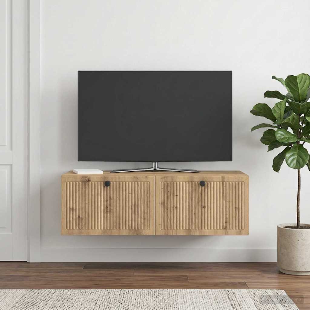 Væghængt TV-skab 98 x 41 x 30 cm Artisan-eg Konstrueret træ