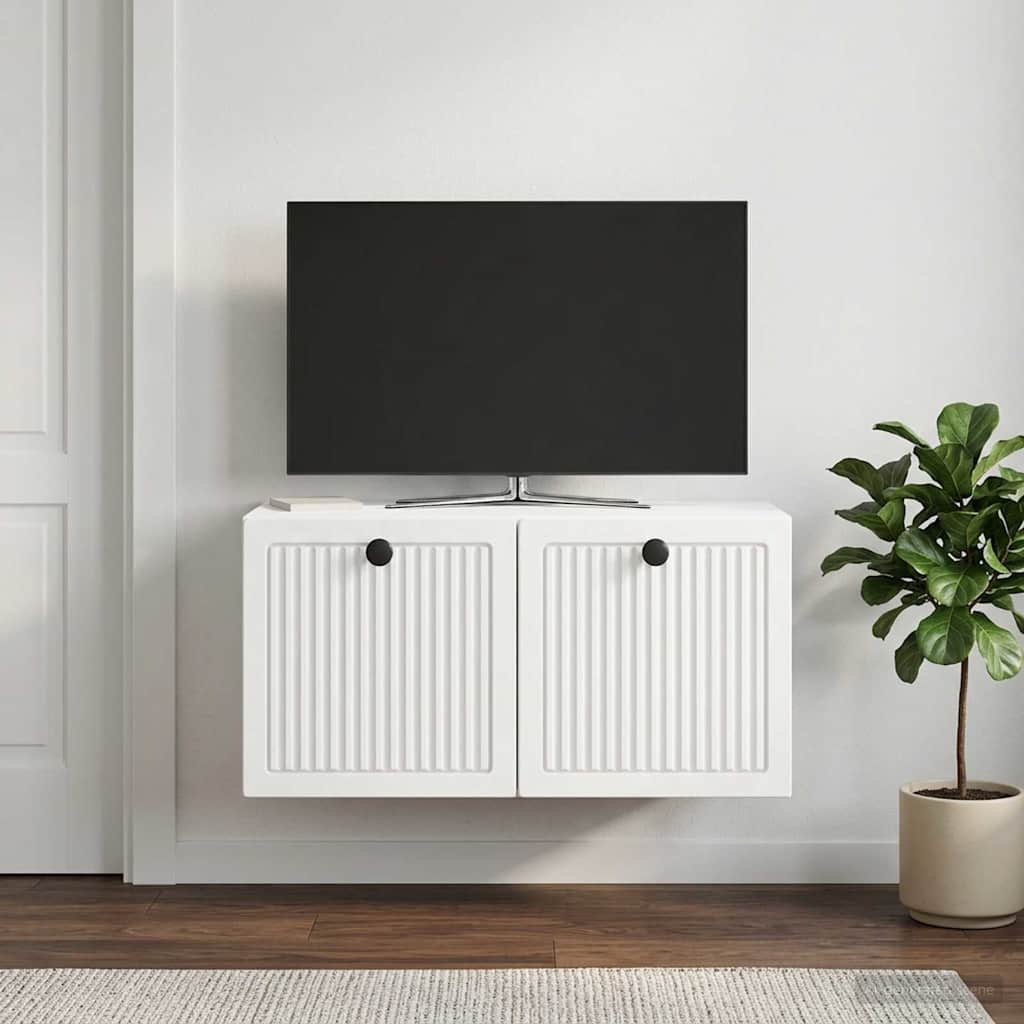 Væghængt TV-skab Hvid 59,5 x 31 x 30 cm Konstrueret træ