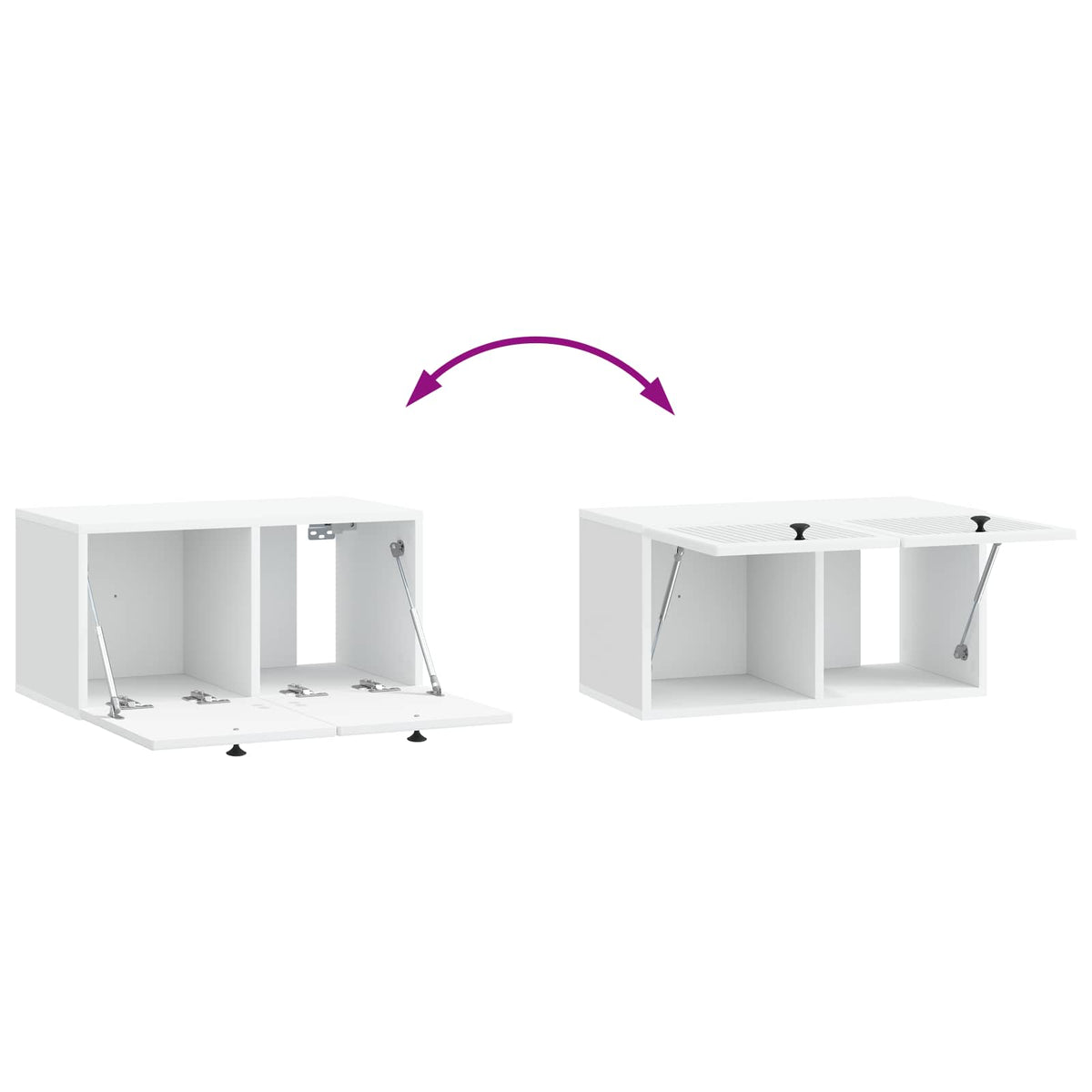 Væghængt TV-skab Hvid 59,5 x 31 x 30 cm Konstrueret træ