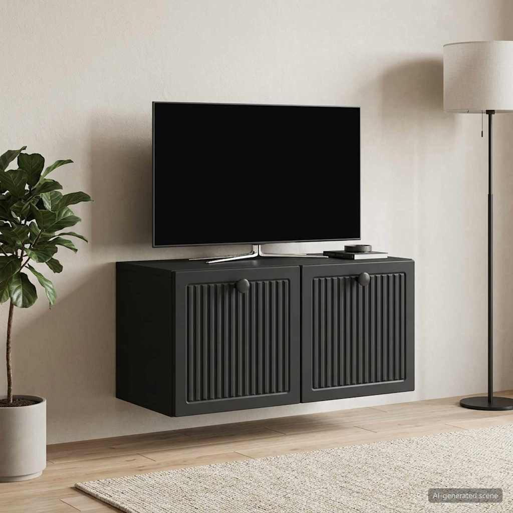Væghængt TV-skab Sort 59,5 x 31 x 30 cm Konstrueret træ