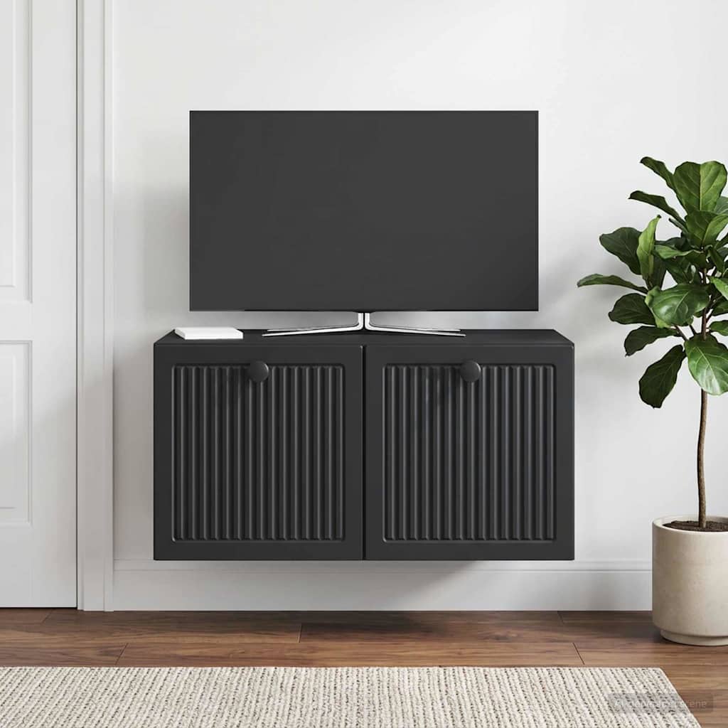Væghængt TV-skab Sort 59,5 x 31 x 30 cm Konstrueret træ