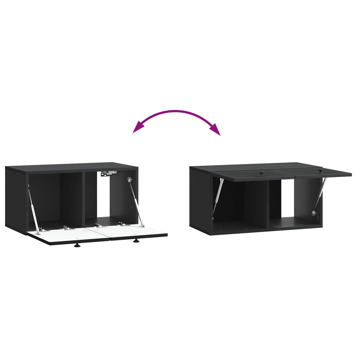 Væghængt TV-skab Sort 59,5 x 31 x 30 cm Konstrueret træ