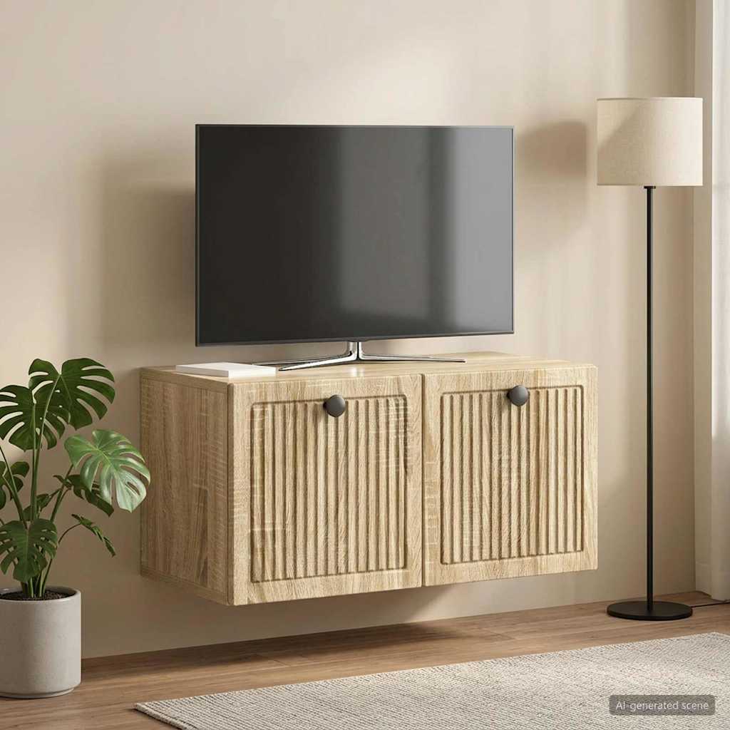 Væghængt TV-skab Sonoma-eg 59,5 x 31 x 30 cm Konstrueret træ