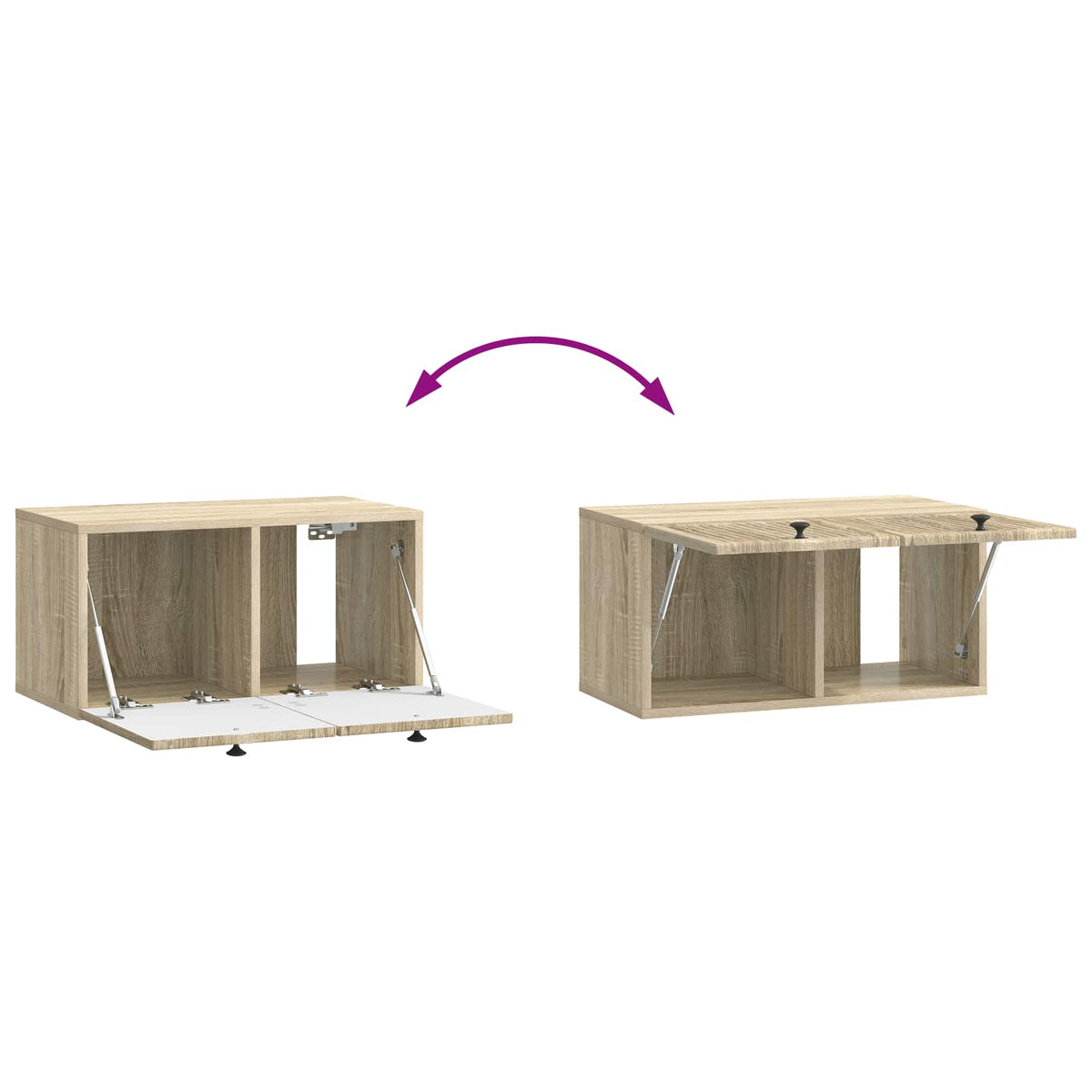 Væghængt TV-skab Sonoma-eg 59,5 x 31 x 30 cm Konstrueret træ