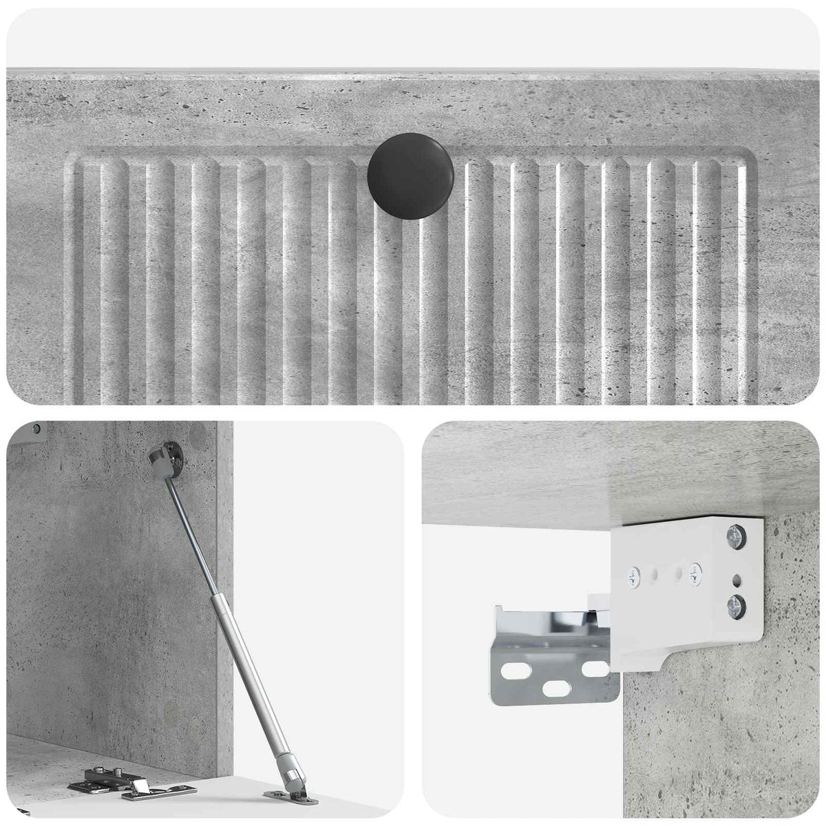 Væghængt TV-skab Betongrå 59,5 x 31 x 30 cm Konstrueret træ