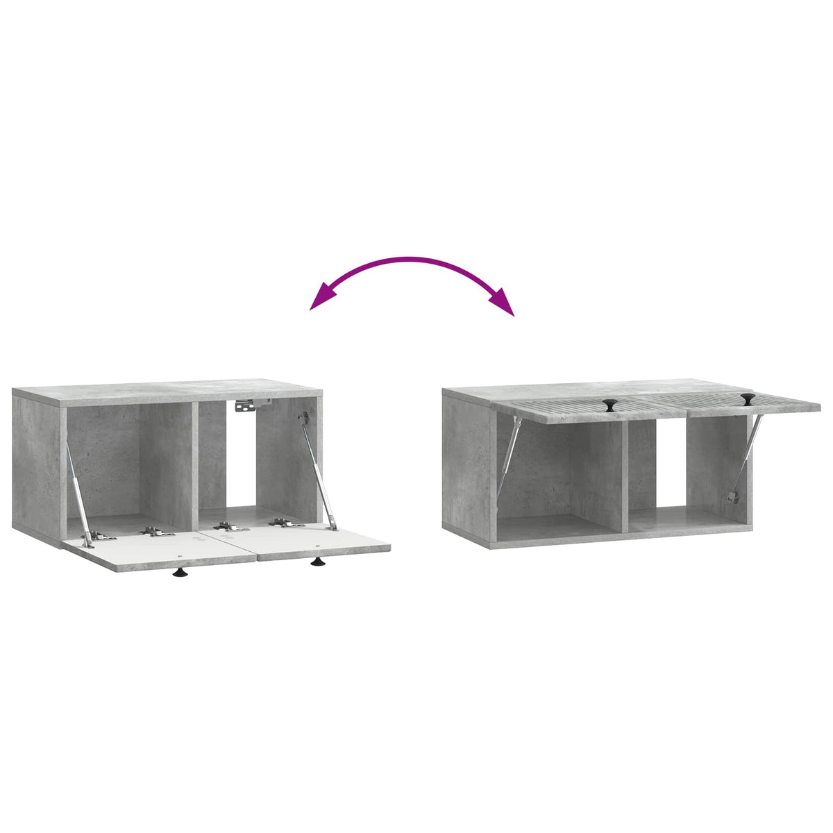 Væghængt TV-skab Betongrå 59,5 x 31 x 30 cm Konstrueret træ
