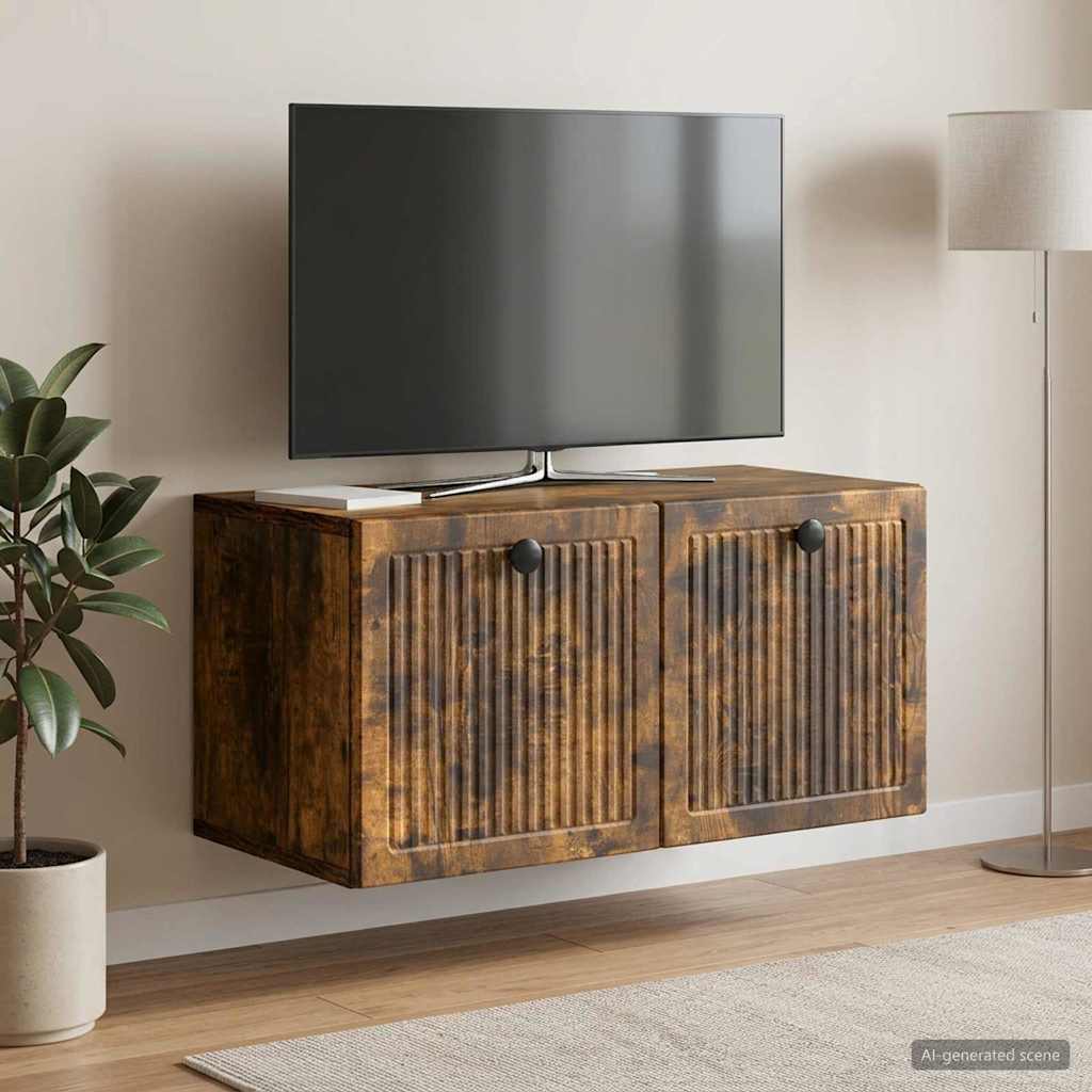 Væghængt TV-skab Røget eg 59,5 x 31 x 30 cm Konstrueret træ
