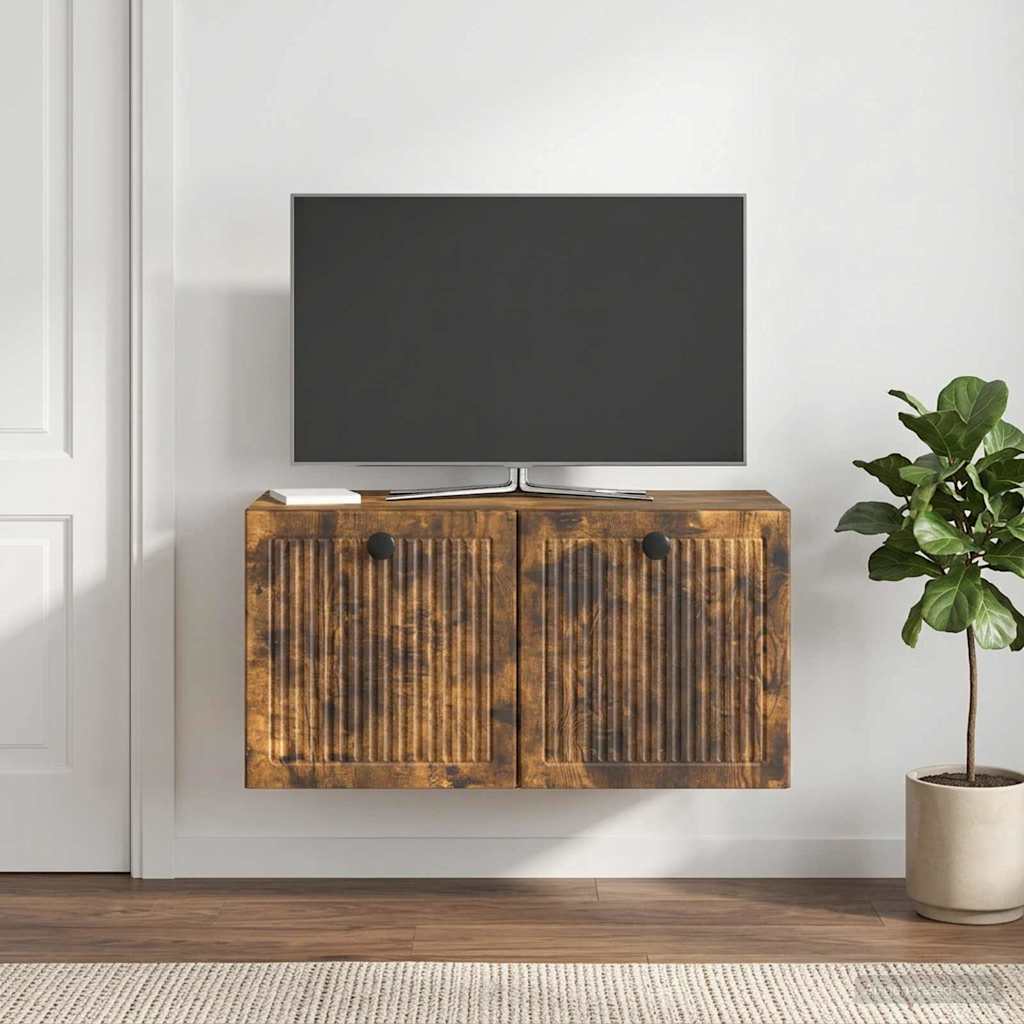 Væghængt TV-skab Røget eg 59,5 x 31 x 30 cm Konstrueret træ