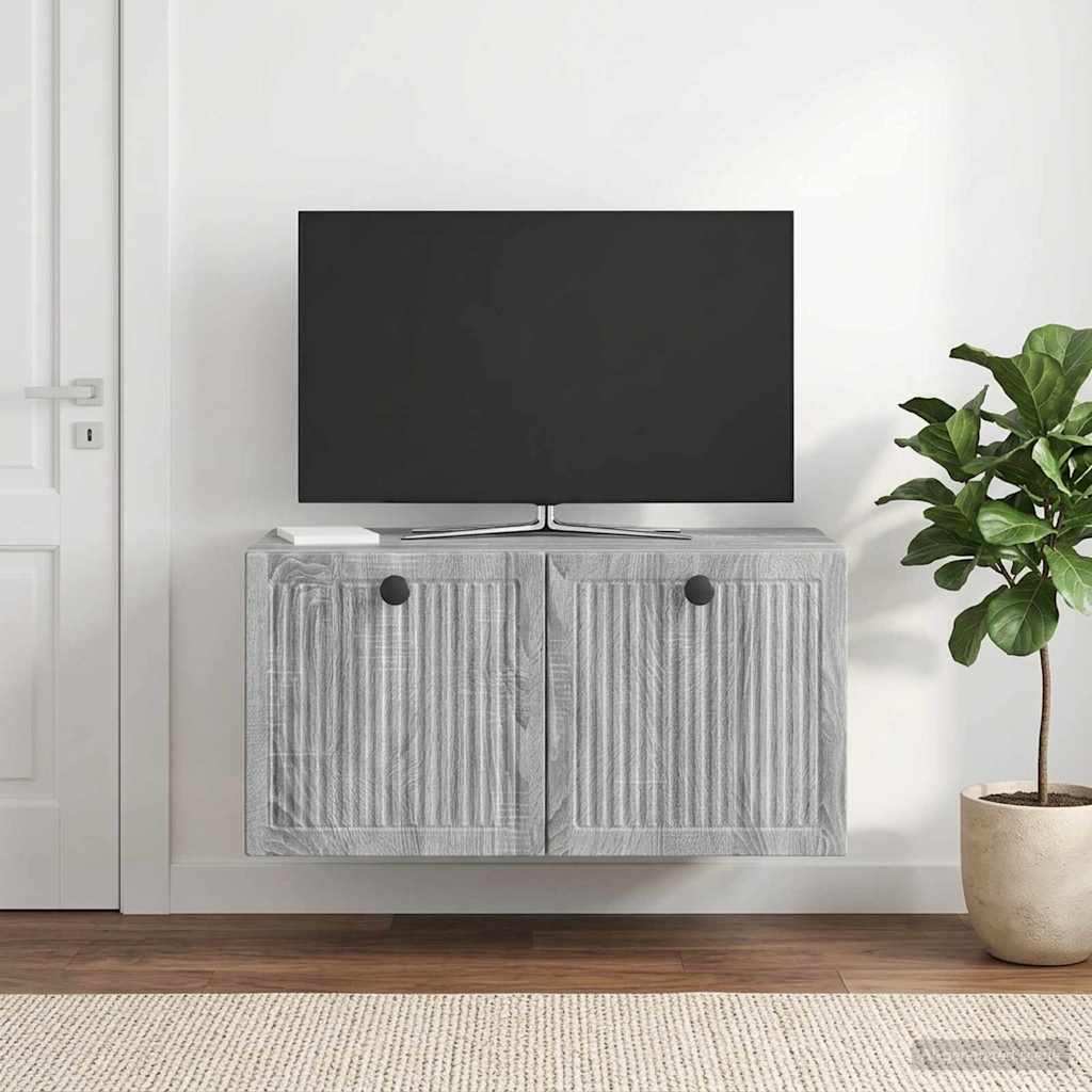 Væghængt TV-skab Vægmonteret Grå sonoma-eg 59,5 x 31 x 30 cm