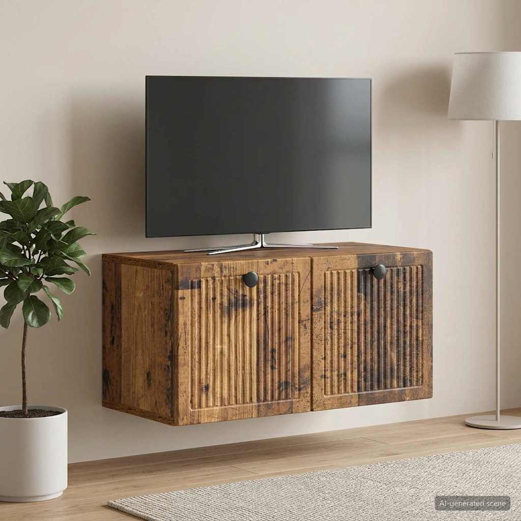 Væghængt TV-skab Gammelt træ 59,5 x 31 x 30 cm Konstrueret træ
