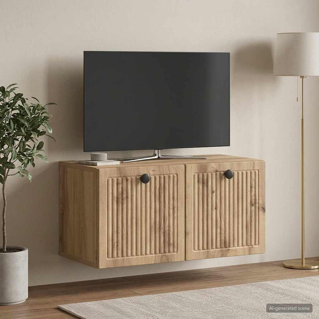 Væghængt TV-skab 59,5 x 31 x 30 cm Artisan-eg Konstrueret træ