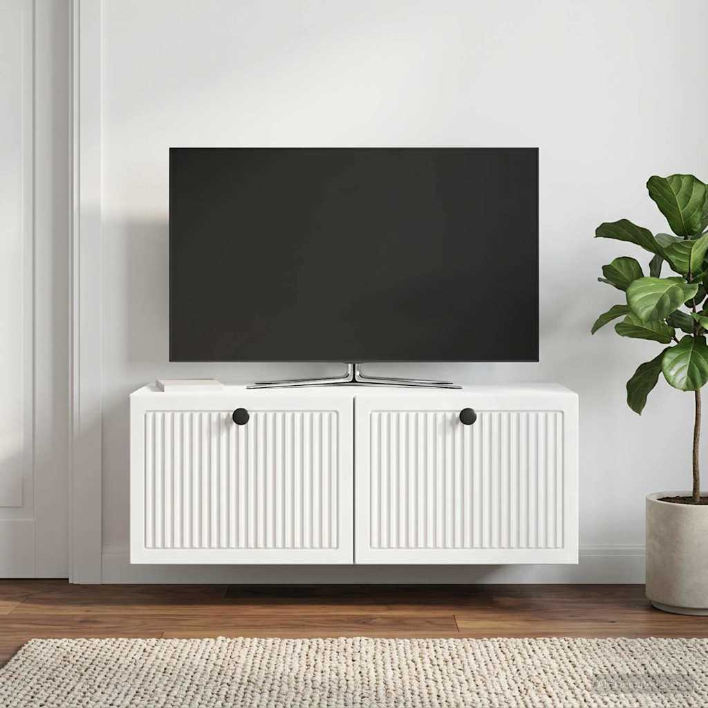 Væghængt TV-skab Hvid 78,5 x 31 x 30 cm Konstrueret træ