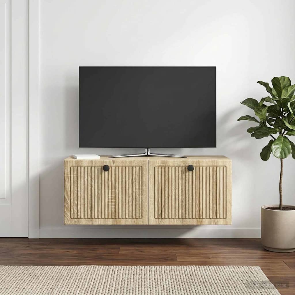 Væghængt TV-skab Sonoma-eg 78,5 x 31 x 30 cm Konstrueret træ