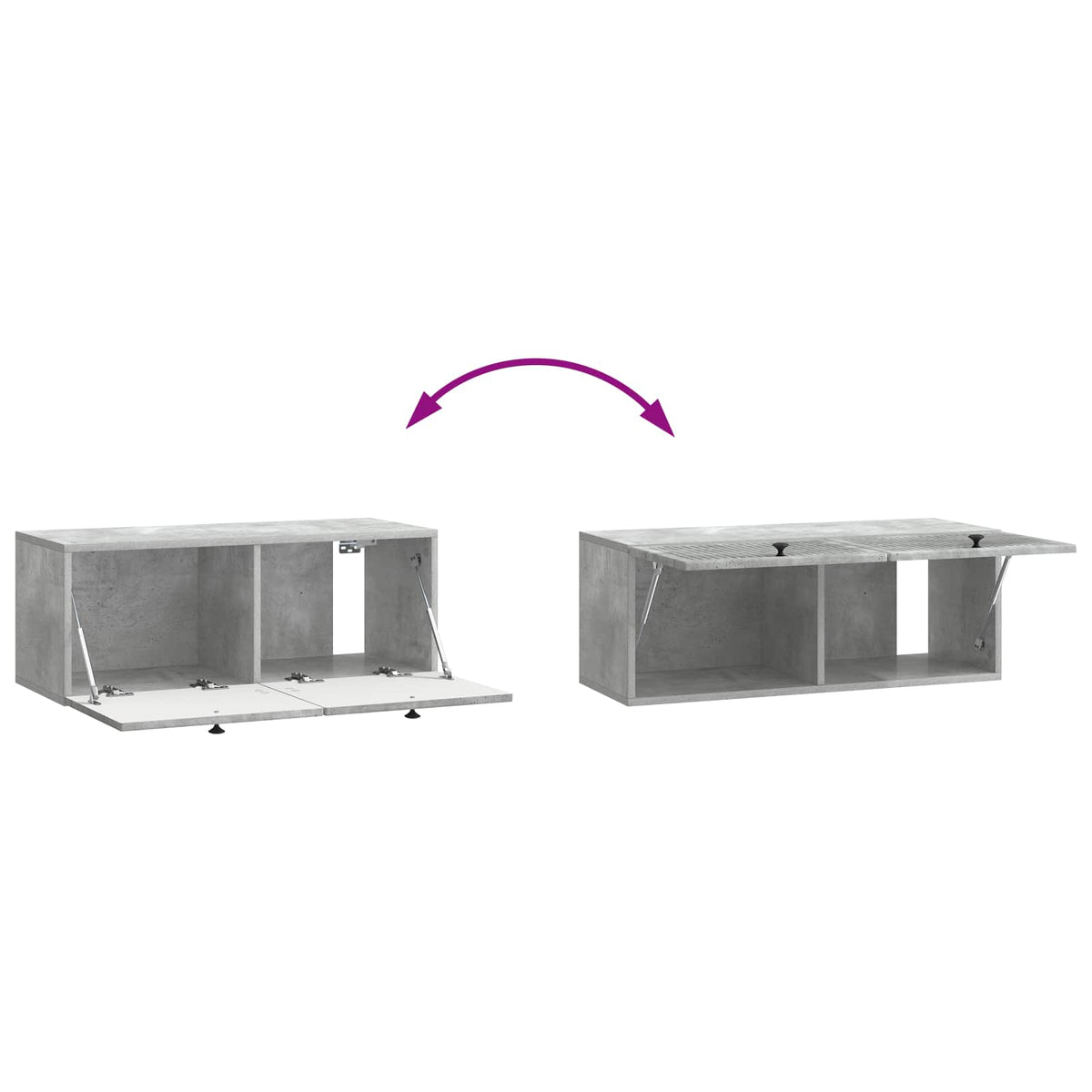Væghængt TV-skab Betongrå 78,5 x 31 x 30 cm Konstrueret træ