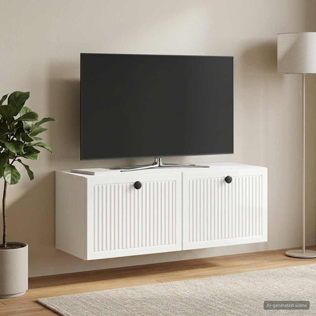 Væghængt TV-skab Vægmonteret Hvid højglans 78,5 x 31 x 30 cm