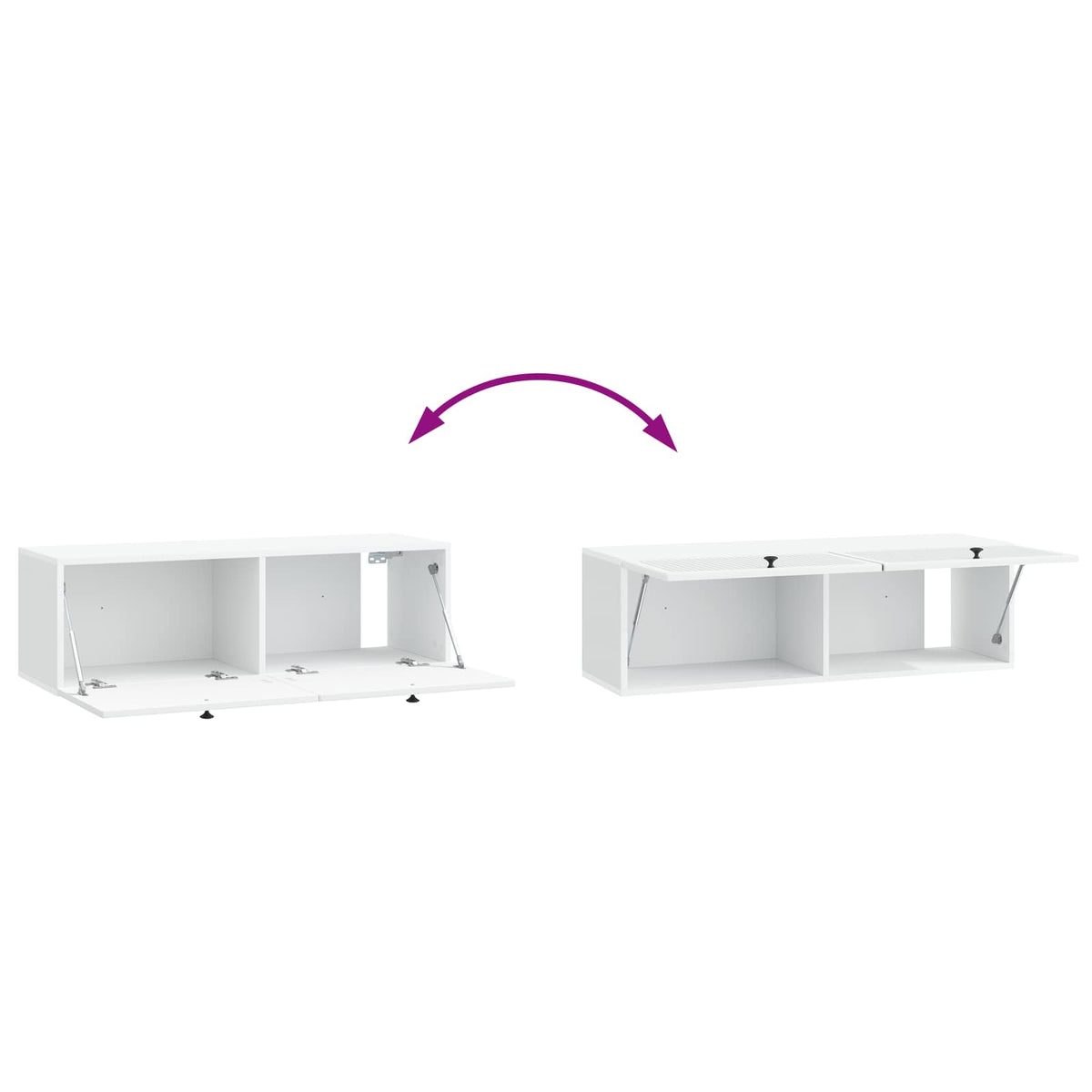 Væghængt TV-skab Hvid 98 x 31 x 30 cm Konstrueret træ