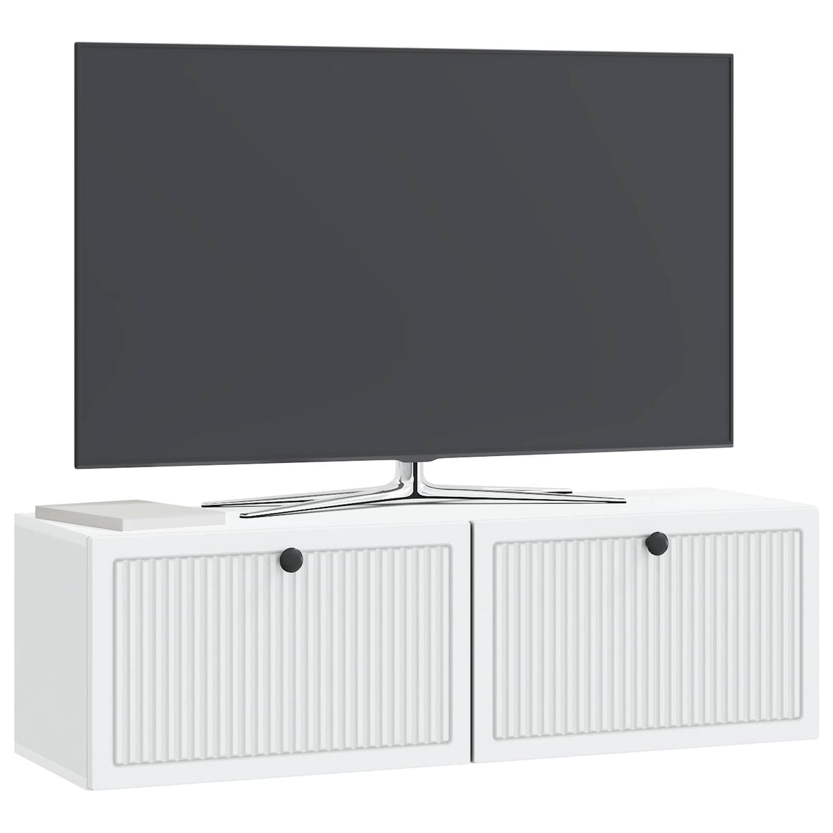 Væghængt TV-skab Hvid 98 x 31 x 30 cm Konstrueret træ