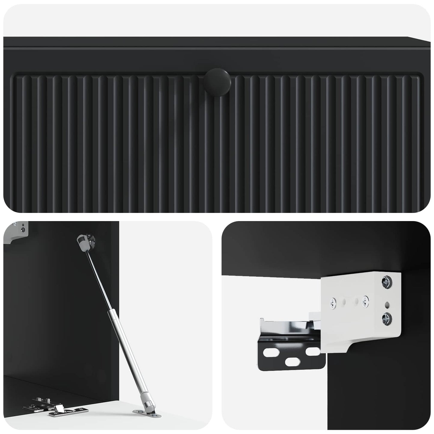 Væghængt TV-skab Sort 98 x 31 x 30 cm Konstrueret træ