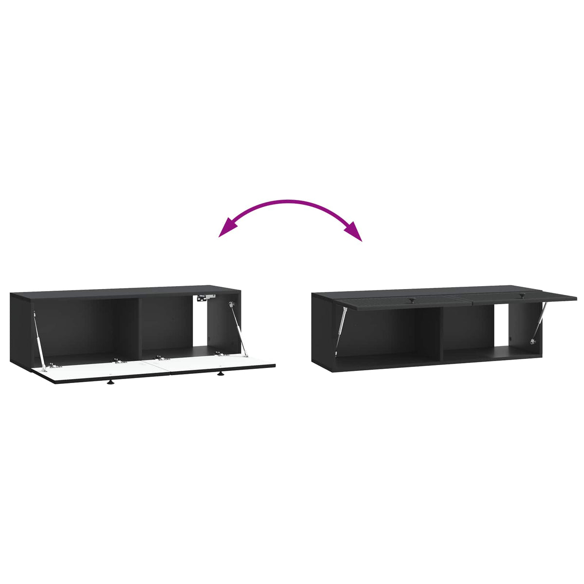 Væghængt TV-skab Sort 98 x 31 x 30 cm Konstrueret træ