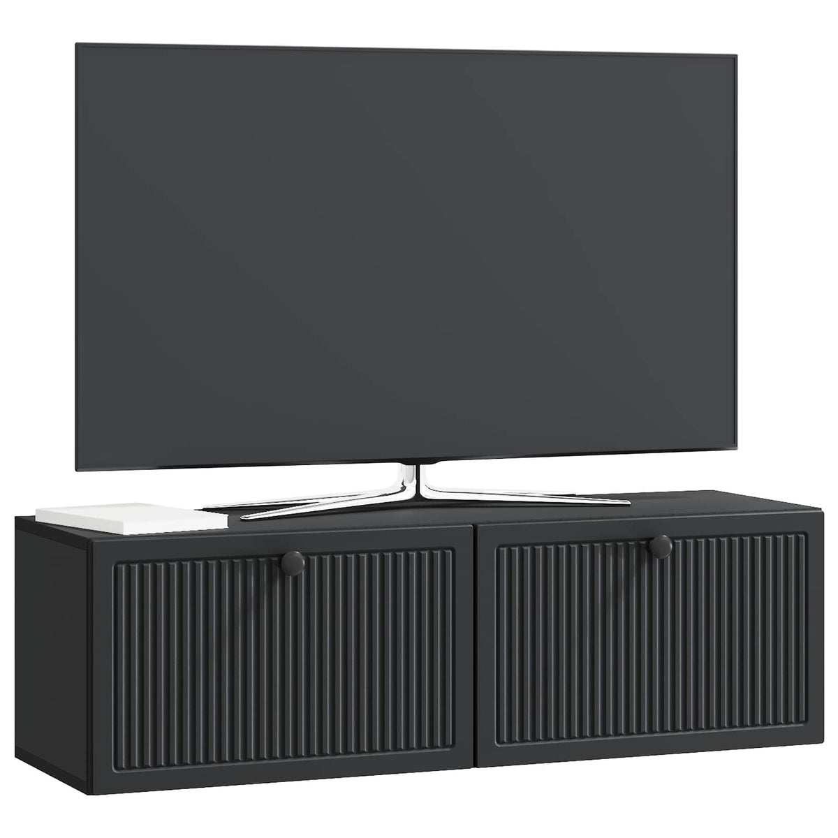 Væghængt TV-skab Sort 98 x 31 x 30 cm Konstrueret træ