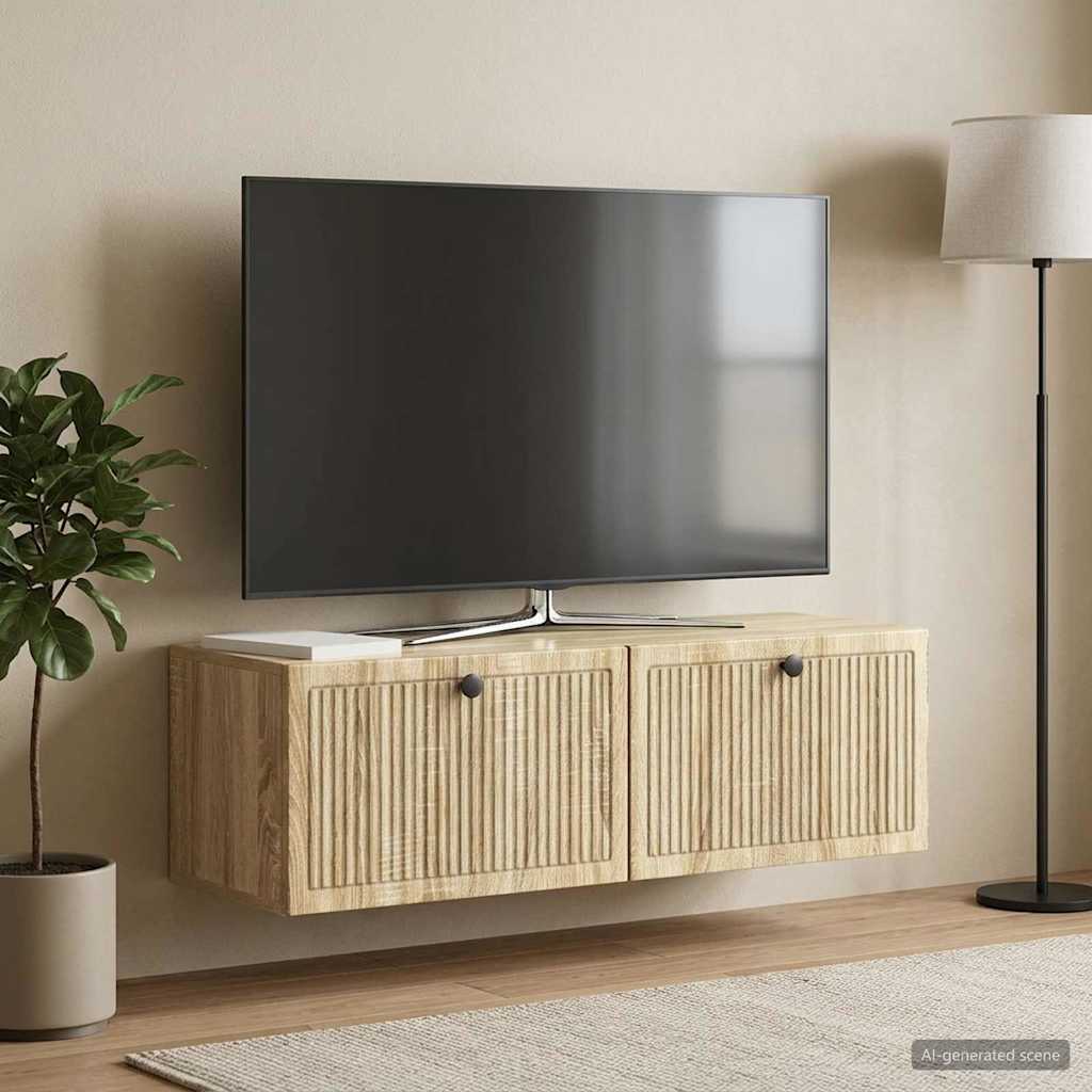 Væghængt TV-skab Sonoma-eg 98 x 31 x 30 cm Konstrueret træ