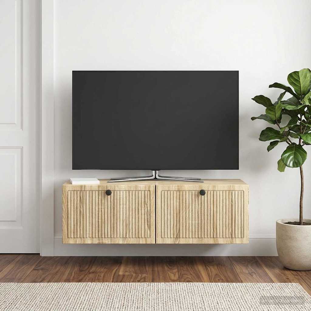 Væghængt TV-skab Sonoma-eg 98 x 31 x 30 cm Konstrueret træ