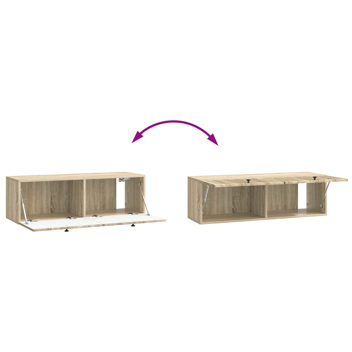 Væghængt TV-skab Sonoma-eg 98 x 31 x 30 cm Konstrueret træ